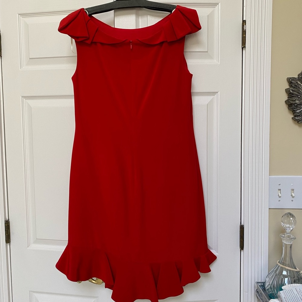 NWT, Marchesa Notte Red Silk Cocktail Dress
